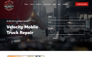 Velocity Mobile Truck Repair website